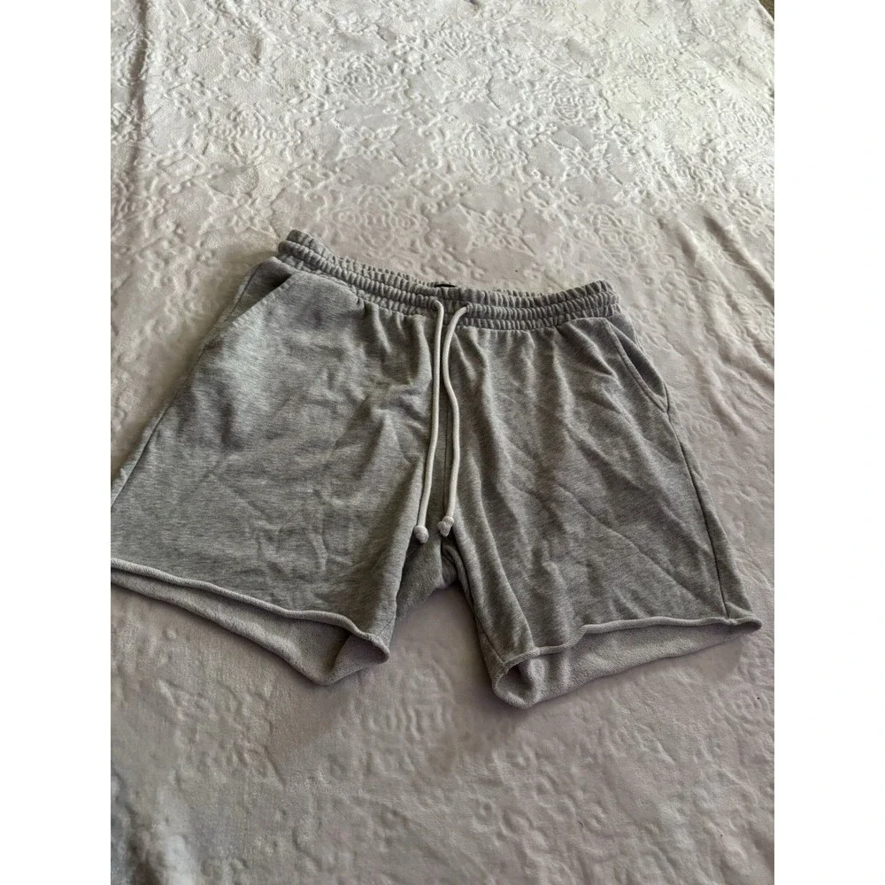 H&M Men’s Light Gray Shorts Drawstring Pockets Regular Fit Size Extra Large